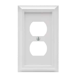 Deerfield White 1-Gang Duplex Outlet Composite Wall Plate (4-Pack)