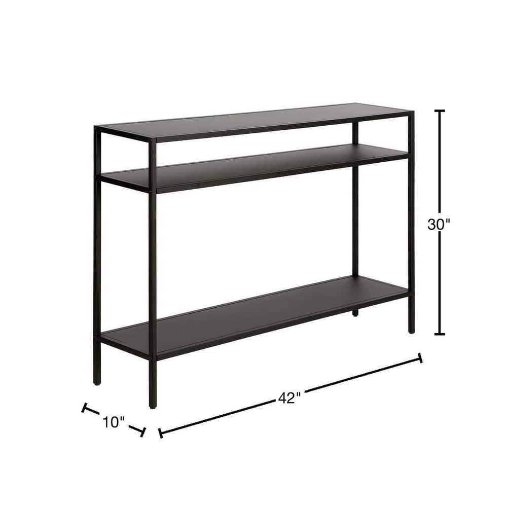 Ricardo 42" Blackened Bronze Industrial Console Table with Storage