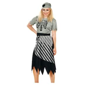 Black and Gray Pirate Women Adult Halloween Costume - Small