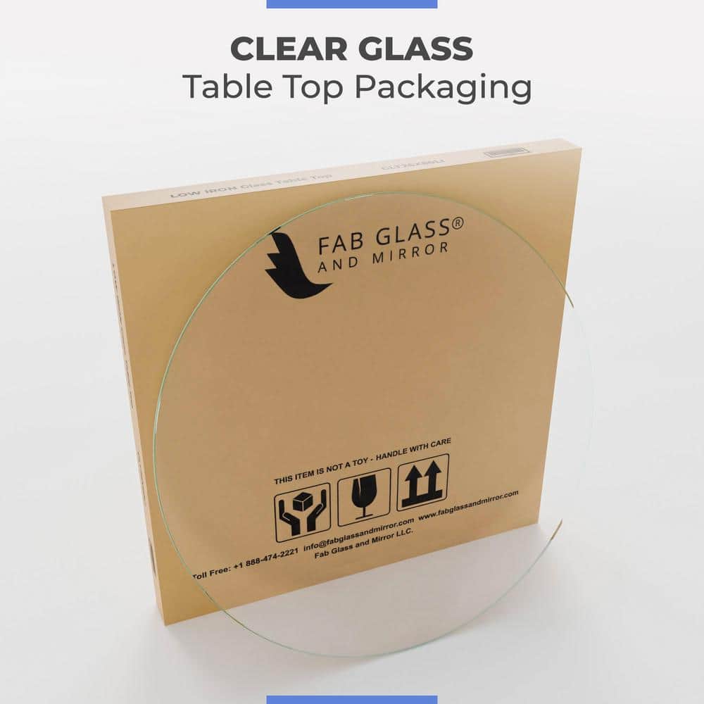 20'' Clear Tempered Glass Round Table Top with Polished Edge