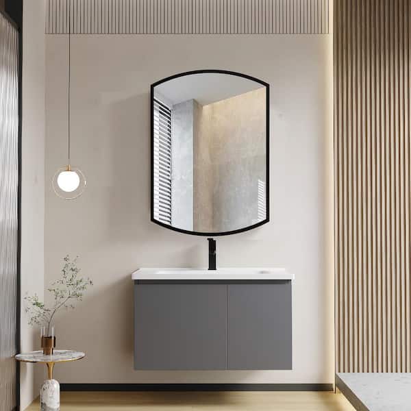 Staykiwi 16 in. W x 26 in. H Arched Aluminum Medicine Cabinet with Mirror