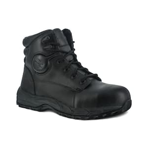 Men's Ground Finish 6 in. Work Boot - Steel Toe - Black Size 10.5(W)