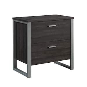 Rock Glen Blade Walnut Lateral File Cabinet with Metal Frame