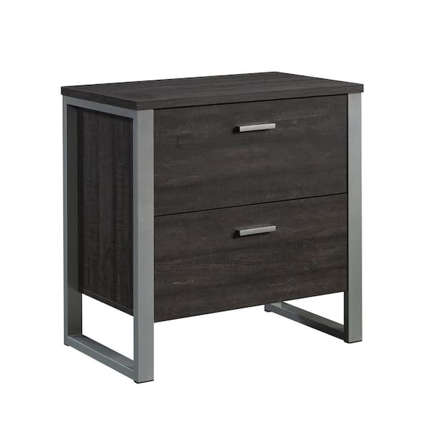 SAUDER Rock Glen Blade Walnut Lateral File Cabinet with Metal Frame