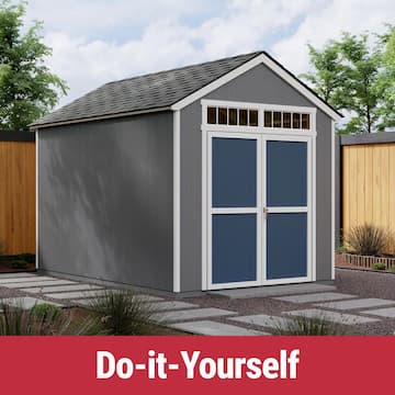 Majestic Do-It-Yourself 8 ft. x 12 ft. Outdoor Wood Storage Shed with transom windows and wrap around loft (96 sq. ft.)