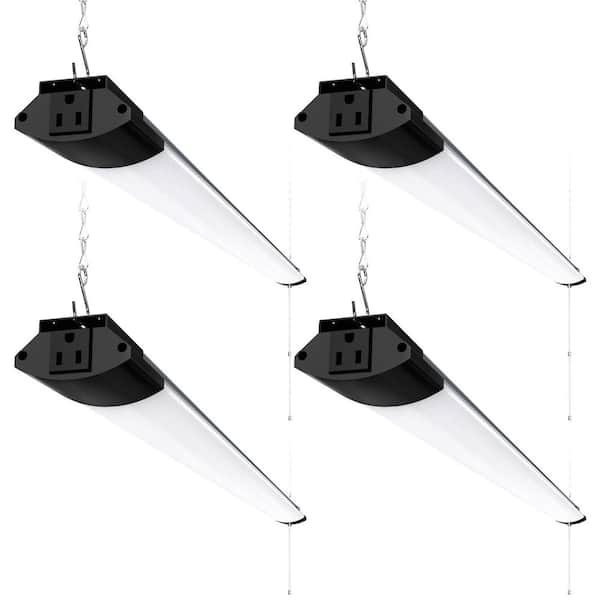 4 ft. 10000 Lumens Integrated LED Wraparound Light for Garage, Linkable Shop Light Workshop, Basement, Hanging 4-Pack