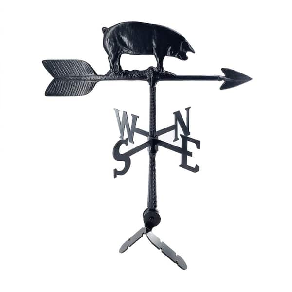 24 in. Aluminum Pig Weathervane - Black