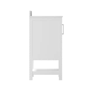 36 in. W x 19 in. D x 38 in. H Bathroom Vanity in White with White Stone Top