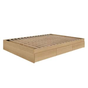 Alegria Natural Maple Full Size Platform Bed with 3-Drawers