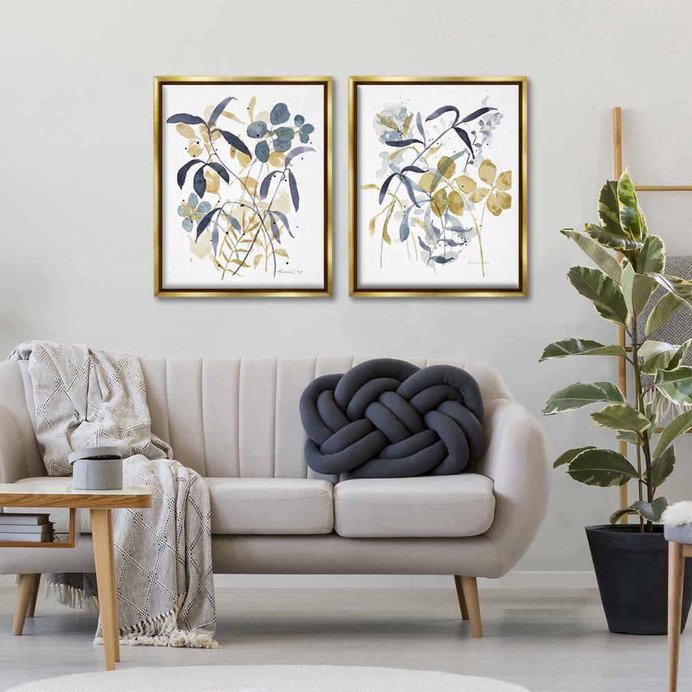 Whimsy Watercolor Botanicals by Krinlox 2 Piece Gold Floater Frame Nature Graphic Art Print 31 in. x 25 in. price history on PriceWatchPro