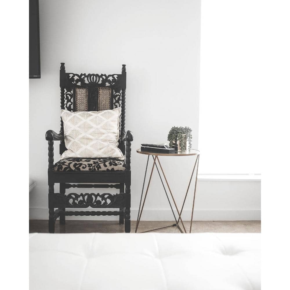 Modern Geometric Gold Metal Round Side Table with Mirrored Top