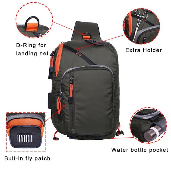 Cisvio Fly Fishing Sling Packs Fishing Tackle Storage Shoulder Bag  D0102HECHZG - The Home Depot