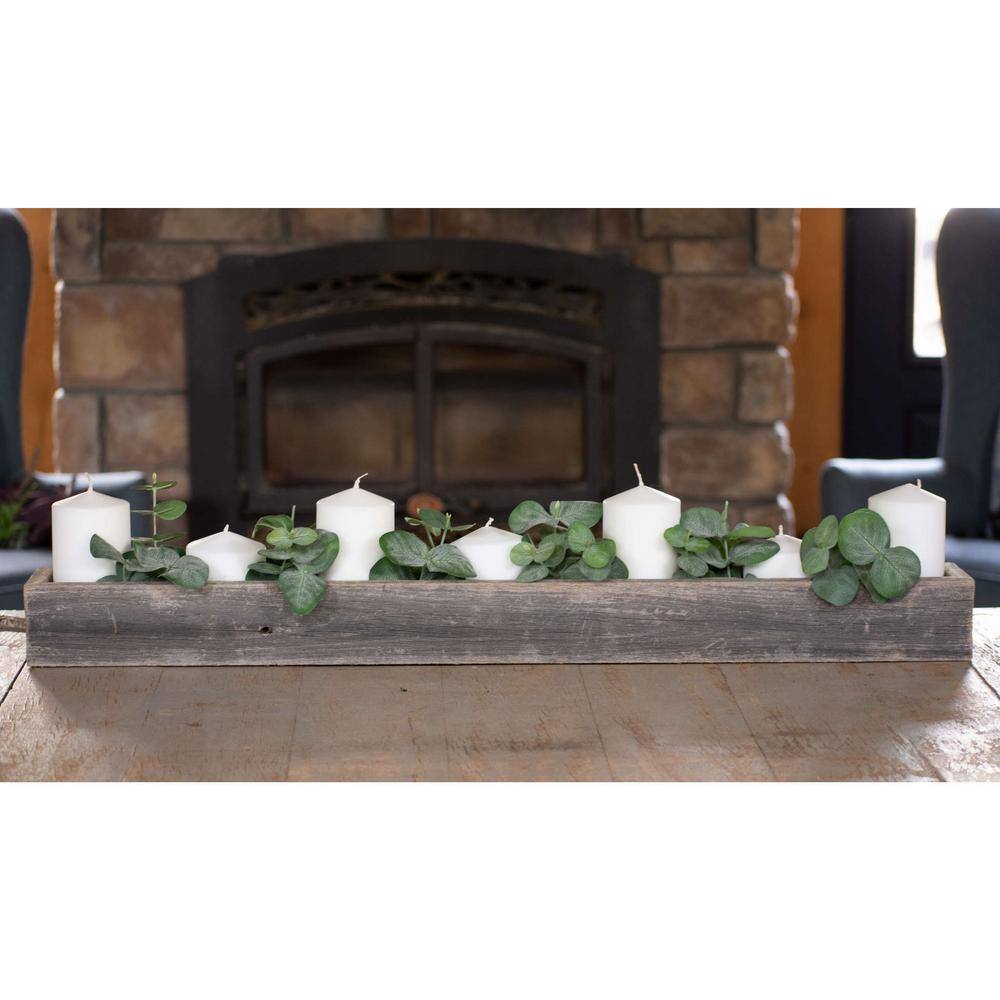 Rustic Farmhouse 35.5" Weathered Gray Reclaimed Wood Decorative Display Box