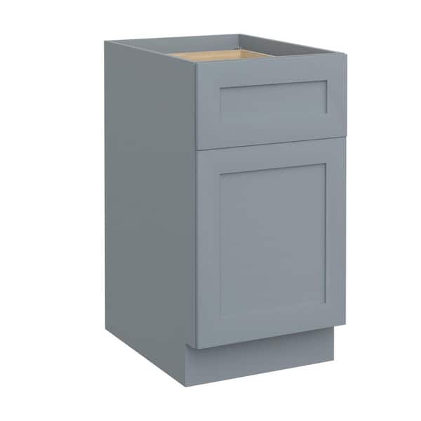 12 in W x 24in D x 34-1/2in H Plywood Ready to Assemble Floor Base Kitchen Cabinet in Gray with Soft Close Drawers