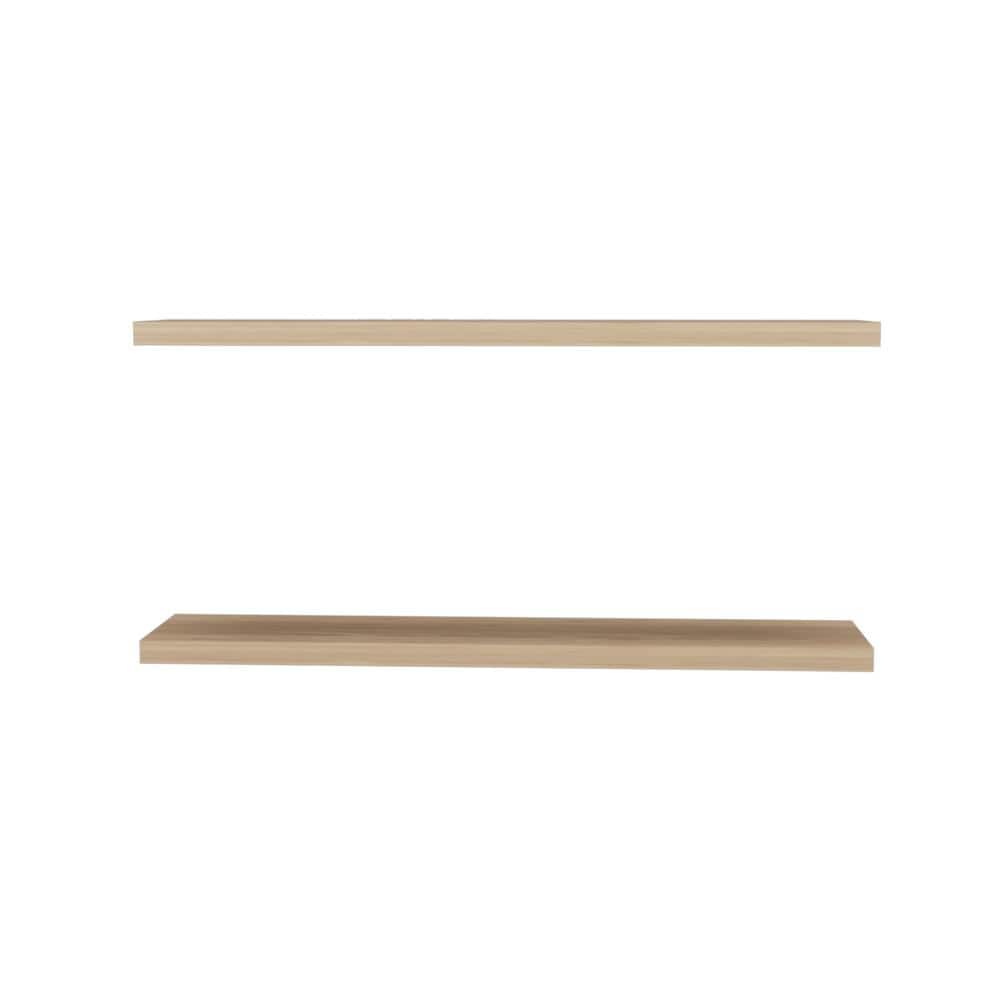New (Set of 2) Beige 47.3 in. W x 9.8 in. D Wide Floating Decorative Wall S