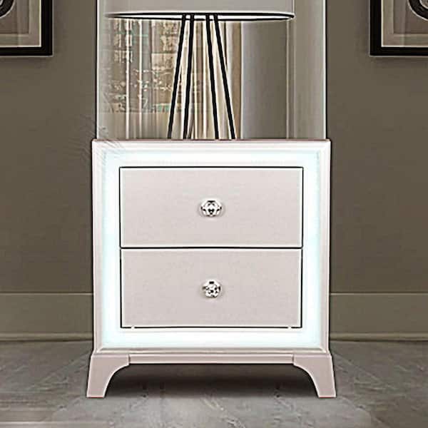 Cassie Off-White 2 Drawer 21 in. Nightstand