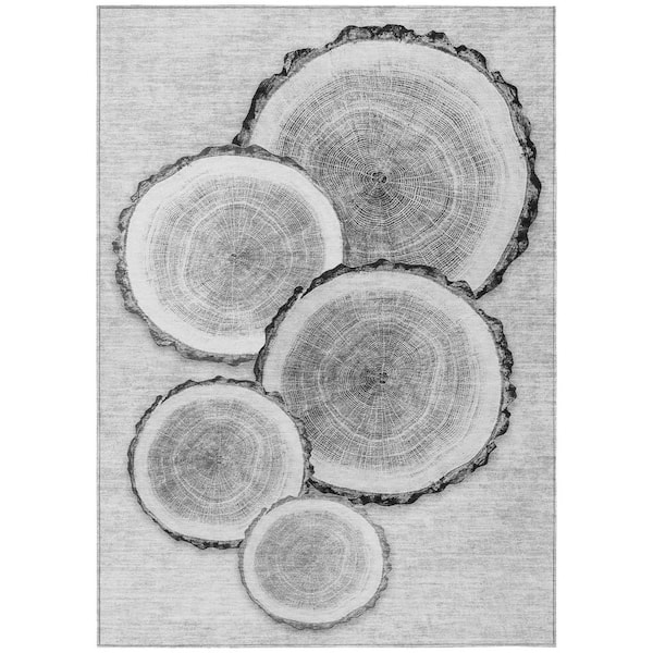 Gray and Black 9 ft. x 12 ft. Woven Geometric Rectangle Indoor/Outdoor Area Rug