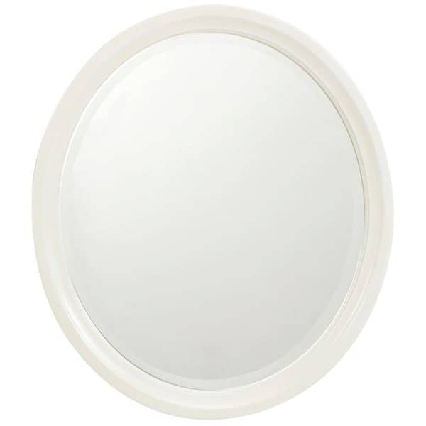 Home Decorators Collection Newport 32 in. L x 28 in. W Framed Wall Mirror in Ivory