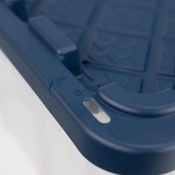 HDX 27 Gal. Tough Storage Tote in Clear with Moonlit Ocean Lid 999
