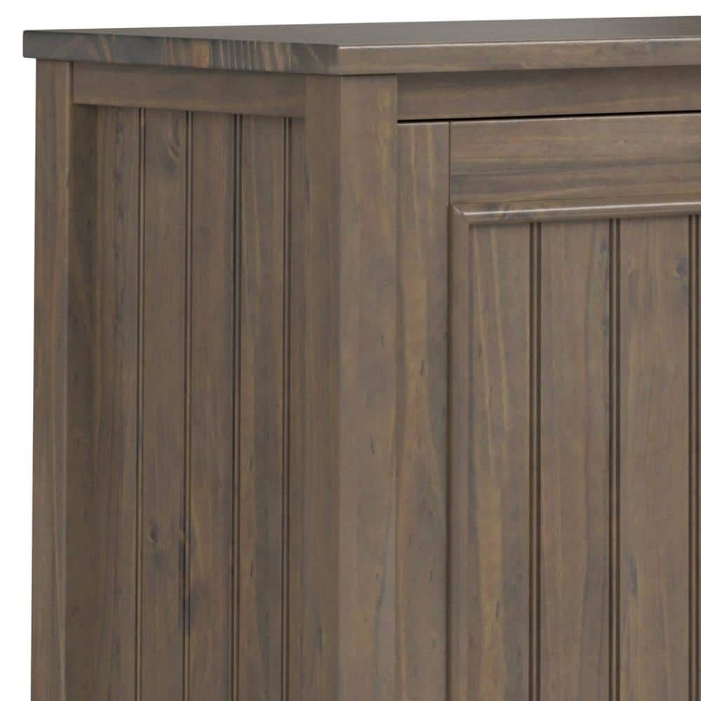 Lev 32" Smoky Brown Solid Wood Low Storage Cabinet