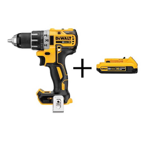DEWALT 20V MAX XR Cordless Brushless 1/2 in. Drill/Driver and (1) 20V MAX Compact Lithium-Ion 2.0Ah Battery