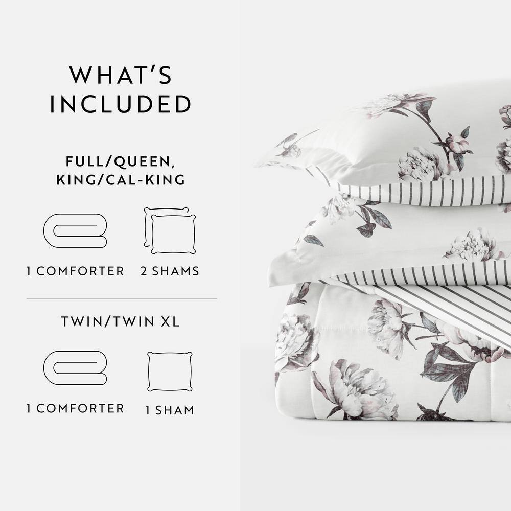 Gray Twin Down Alternative Reversible Comforter Set