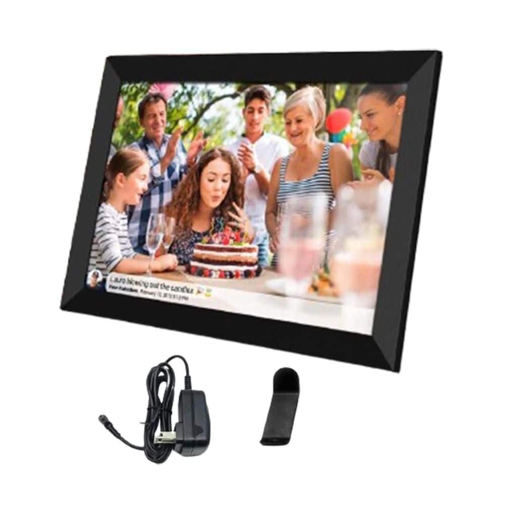 10.1 in. Black Smart WiFi Digital Picture Frame with 32GB Storage, IPS Touc