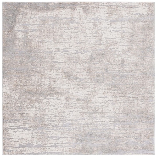 Spirit 3 ft. x 3 ft. Taupe/Ivory Marble Square Area Rug