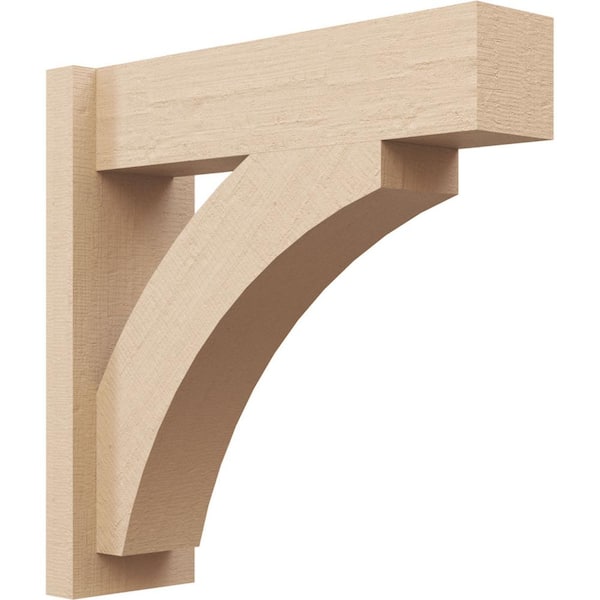 Ekena Millwork 8 in. x 24 in. x 20 in. Thorton Block Rough Cedar Woodgrain Timberthane Polyurethane Outlooker, Primed Tan