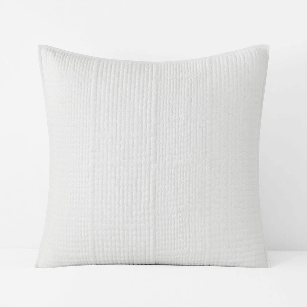 Company Cotton Texture Block White Euro Quilt Sham price history on PriceWatchPro