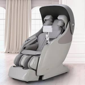 X-Rest Series Taupe Faux Leather Reclining 4D Massage Chair Tension Detection, Smart Voice Control, Realistic Hand Nodes