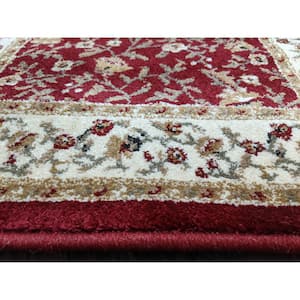 Como Red 3 ft. x 5 ft. Traditional Floral Area Rug