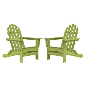 Icon Lime Recycled Plastic Folding Adirondack Chair (2-Pack)