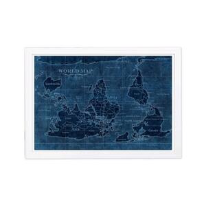 "Upside-Down Map of the World" Framed Maps and Flags Art Print 13 in. x 19 in.