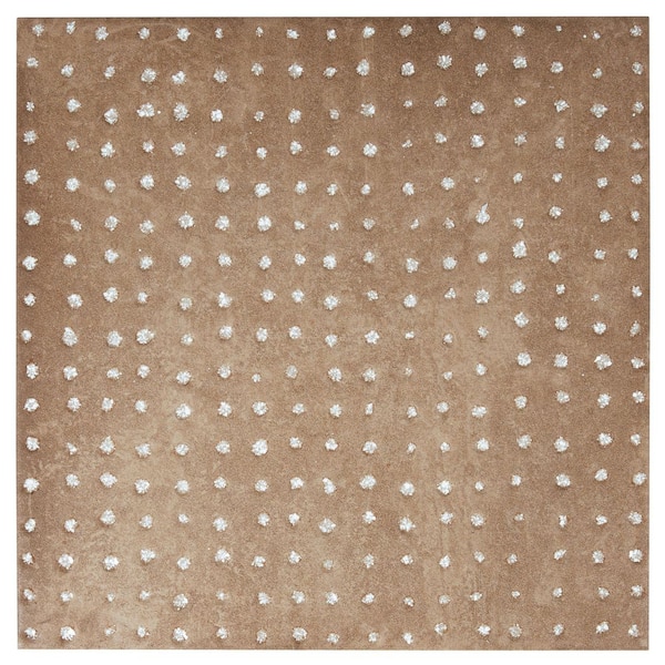 Palmera 9 in. x 9 in. Matte, Glossy Terracotta Brown Porcelain Dotted Square Tile Sample (0.56 sq ft)
