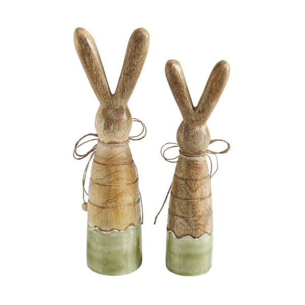usa.rabbit様 リクエスト 4点 まとめ商品 VHC BRANDS 10 in. Green Wood Enamel Tabletop Easter Bunny Hop