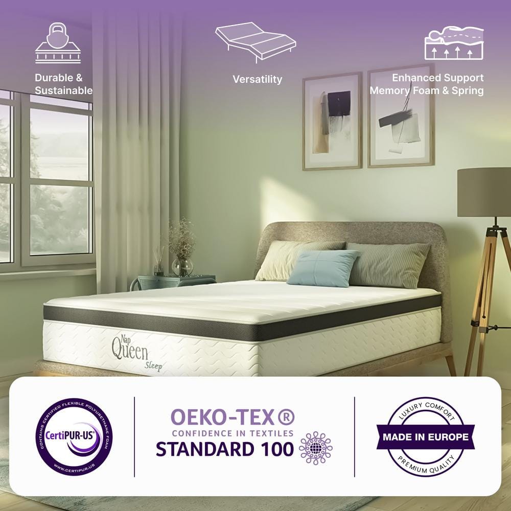 NapQueen 8" Twin Hybrid Mattress with Gel Memory Foam