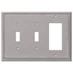 Rhodes 3 Gang 2-Toggle and 1-Rocker Metal Wall Plate - Brushed Nickel