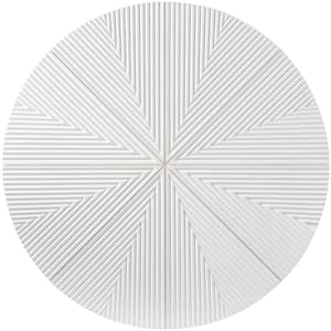 Wood White Carved Radial Geometric Unframed Abstract Wall Art 47.50 in. x 47.50 in.
