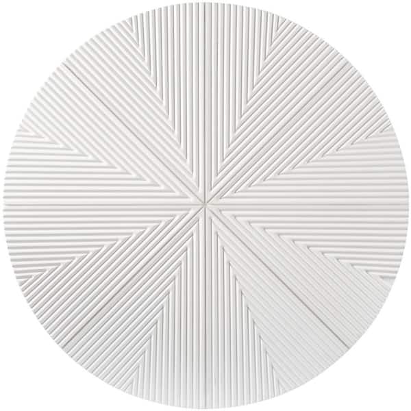 CosmoLiving by Cosmopolitan Wood White Carved Radial Geometric Unframed Abstract Wall Art 47.50 in. x 47.50 in.