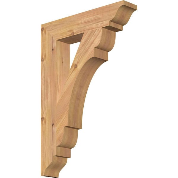 Ekena Millwork 3.5 in. x 26 in. x 18 in. Western Red Cedar Olympic Traditional Smooth Bracket