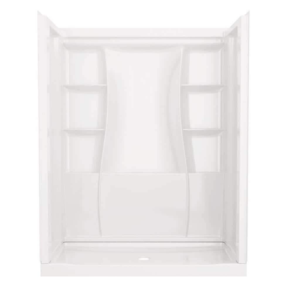 Delta Classic 500 30 in. L x 60 in. W x 72 in. H Alcove Shower Kit with Shower Wall and Shower Pan in High Gloss White -  BVS2-C5143-WH