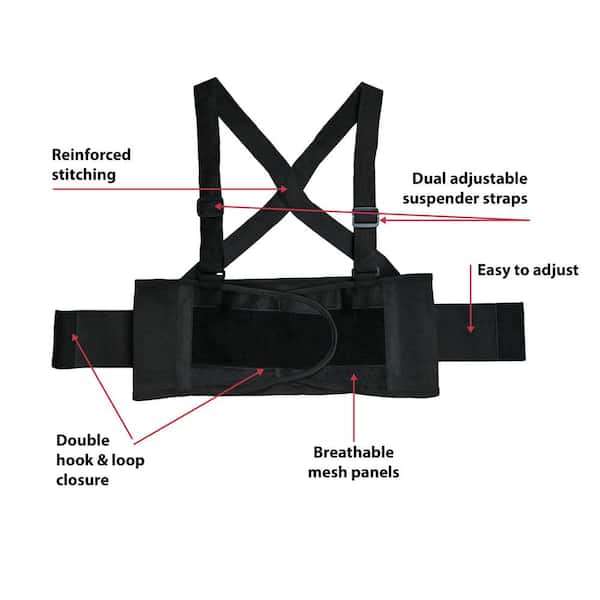 Safe Handler Black, Small, 35 in.-37 in. Lifting Support Weight Belt, Lower  Back Brace, Dual Adjustable Straps, (3-Pack) BLSH-ES-S-2LB-3 - The Home  Depot