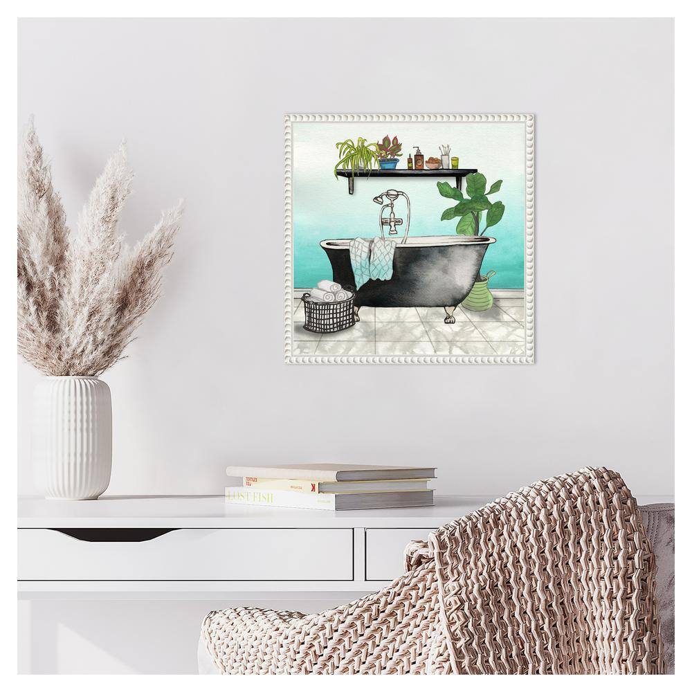 Elizabeth Medley Botanical Bath Framed Canvas Wall Art