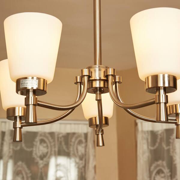 5 light shaded chandelier