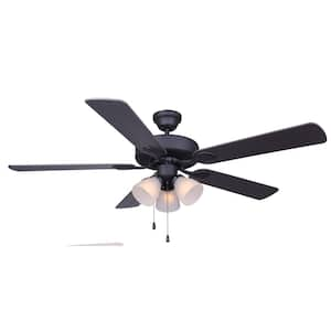 CANARM Calibre 48 In. Matte Black Ceiling Fan With Light Kit CF48CA33BK