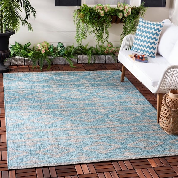 Safavieh Courtyard CY8680-37221 5'3 x 7'7 Turquoise Area Rug