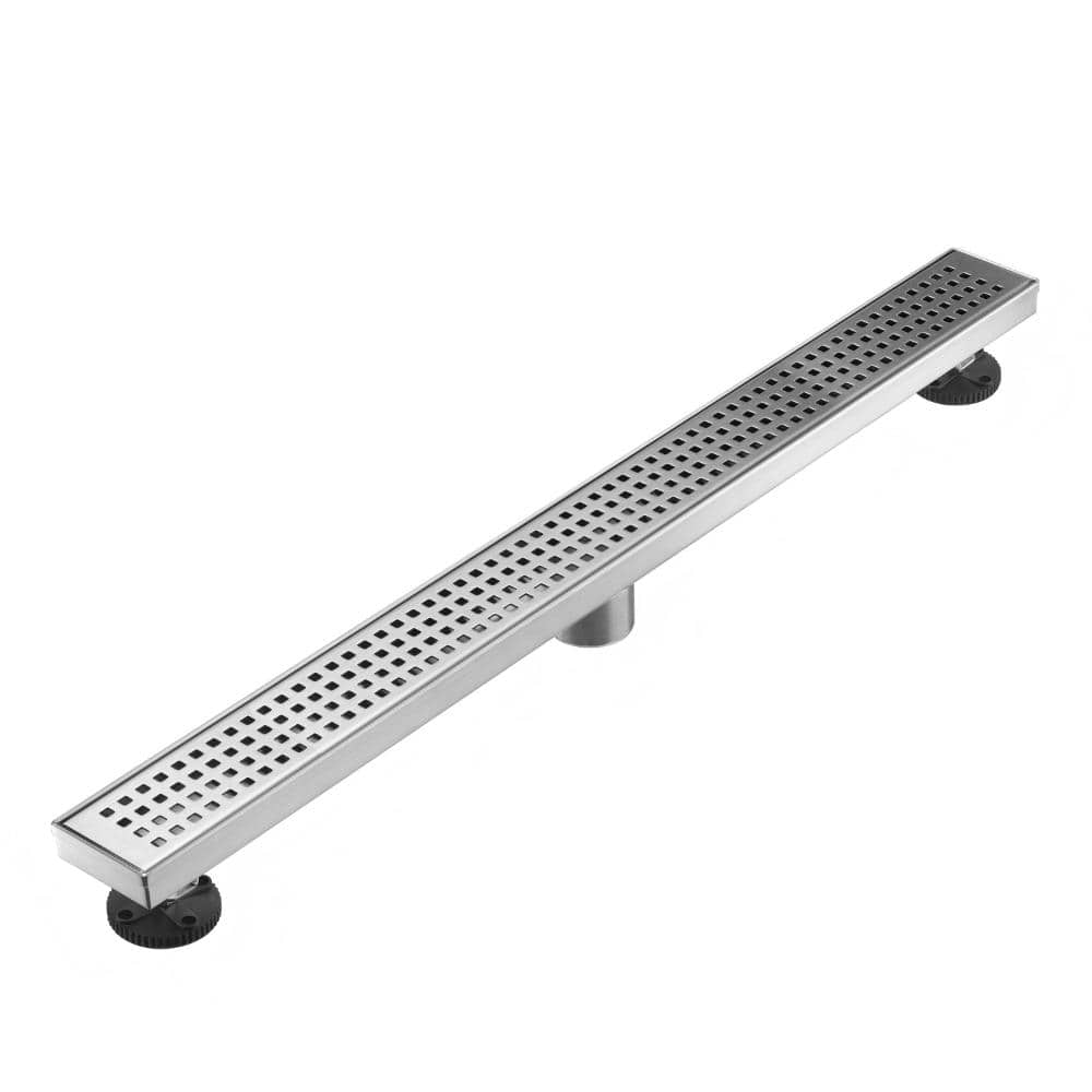 36 in. Linear Shower Drain with Removable Grid Grate and Hair Strainer in Brushed Nickel price history on PriceWatchPro