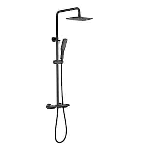 2-Spray 1.5 GPM Shower System with Shower Head and Handheld Shower in Matte Black