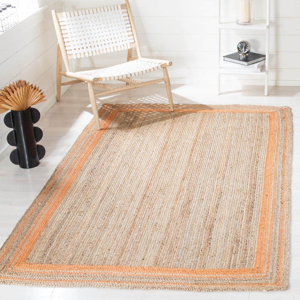 Natural Fiber 4 X 6 Orange/Natural Solid Color Area Rug price history on PriceWatchPro